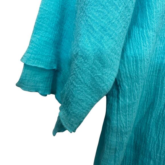 Soft Surroundings Layered Turquoise Blue  Blouse Womens Top Size XS Pullover - Picture 5 of 6